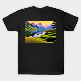 Psychedelic Mountain Landscape T-Shirt